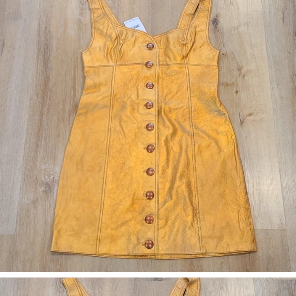 Free people gold leather dress